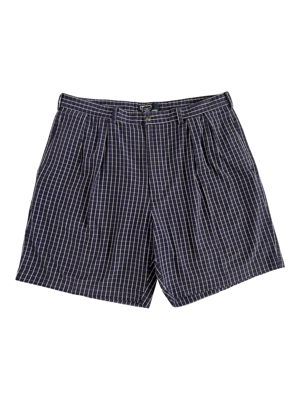 Polo by Ralph Lauren Navy Windowpane Plaid Golf Flat-Front Men’s Shorts Size 38